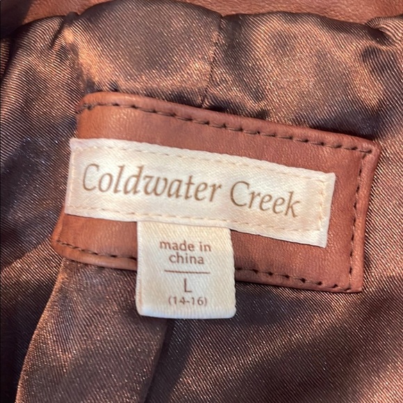 Coldwater Creek Brown Leather Vest - Picture 3 of 6